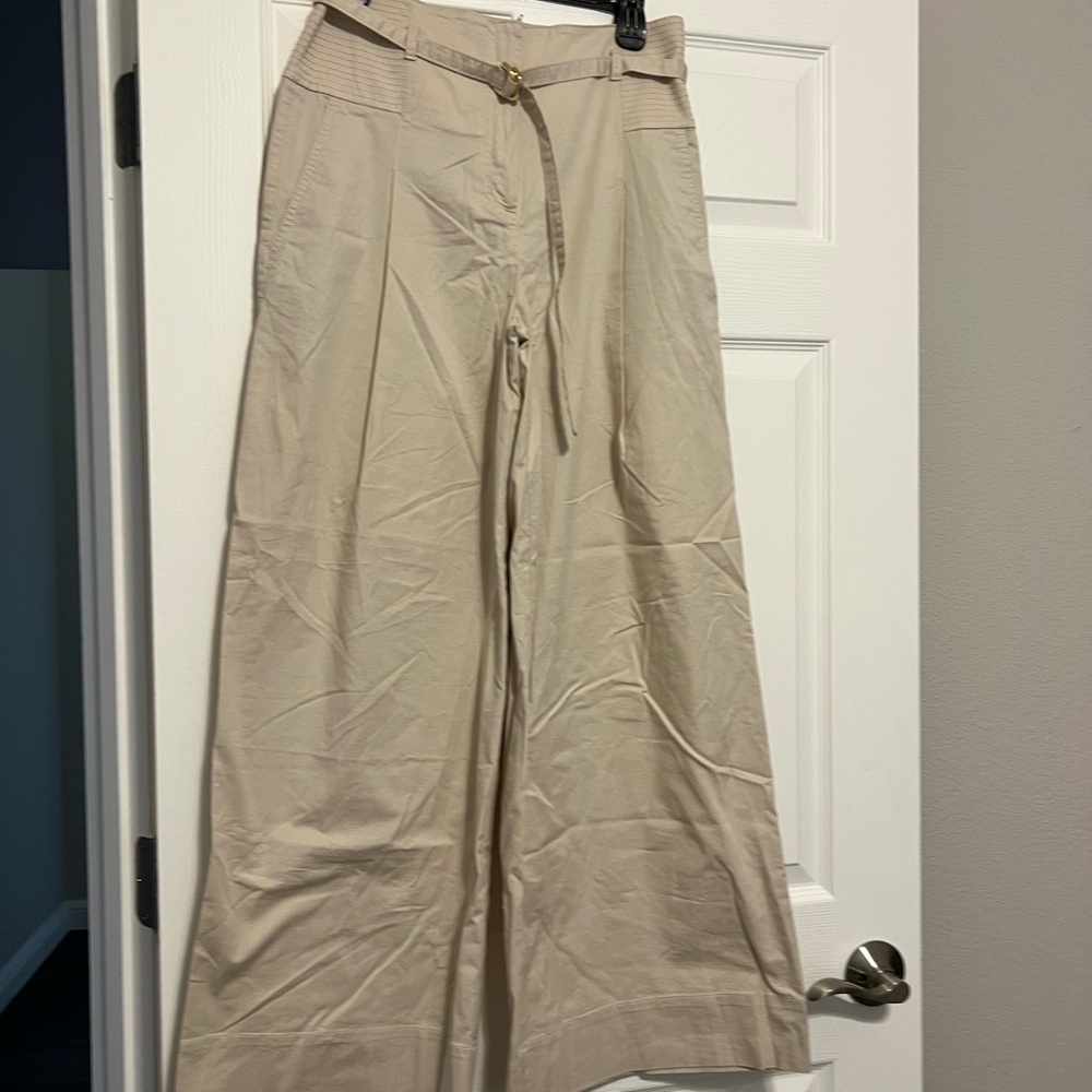 Ann Taylor Beige Wide-Leg Pants with Belt